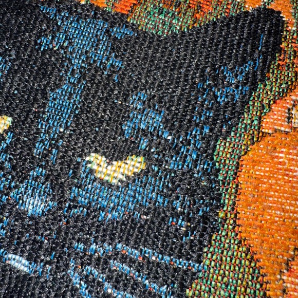 2 Halloween Black Cat Pumpkin Tapestry Pillows Square Throw Decorative Accent - Picture 4 of 7